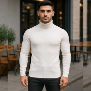 پلیور بافت یقه اسکی مردانه مدل Ersan ( در 2 رنگبندی )