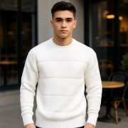 پلیور بافت مردانه یقه گرد مدل Arman (در 2 رنگ بندی)