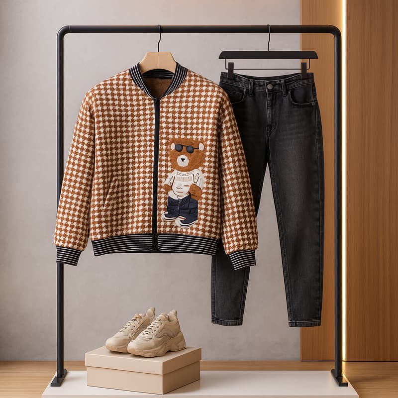 بامبر زنانه طرح تدی - قهوه ای